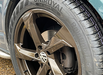 Close-up of alloy wheel